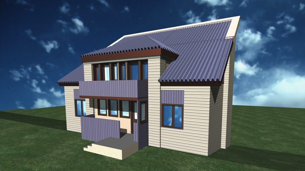 Коттедж с кровлей из профнастила Коттедж с кровлей из профнастила