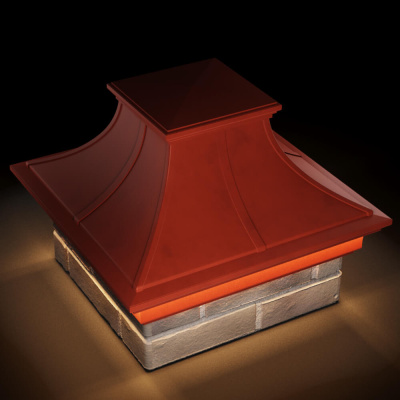 Колпак Монблан Премиум Красный с подсветкой на столб 1.5 кирпича фото 3