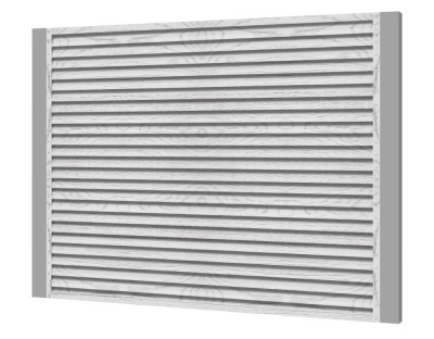 Секция забора жалюзи из ламелей жалюзи ЭКО-Z Беленый Дуб Printech Корея с металлическими столбами